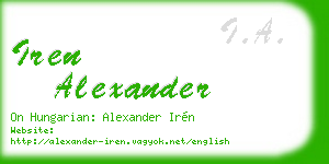 iren alexander business card