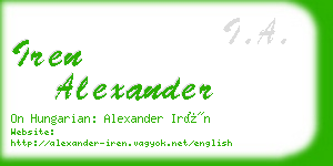 iren alexander business card